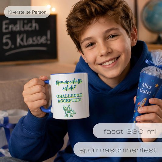 Cooles Geschenk zum Start in die Gemeinschaftsschule | Motivations-Tasse Schulanfangsgeschenk | Geschenk… – Ansicht 2