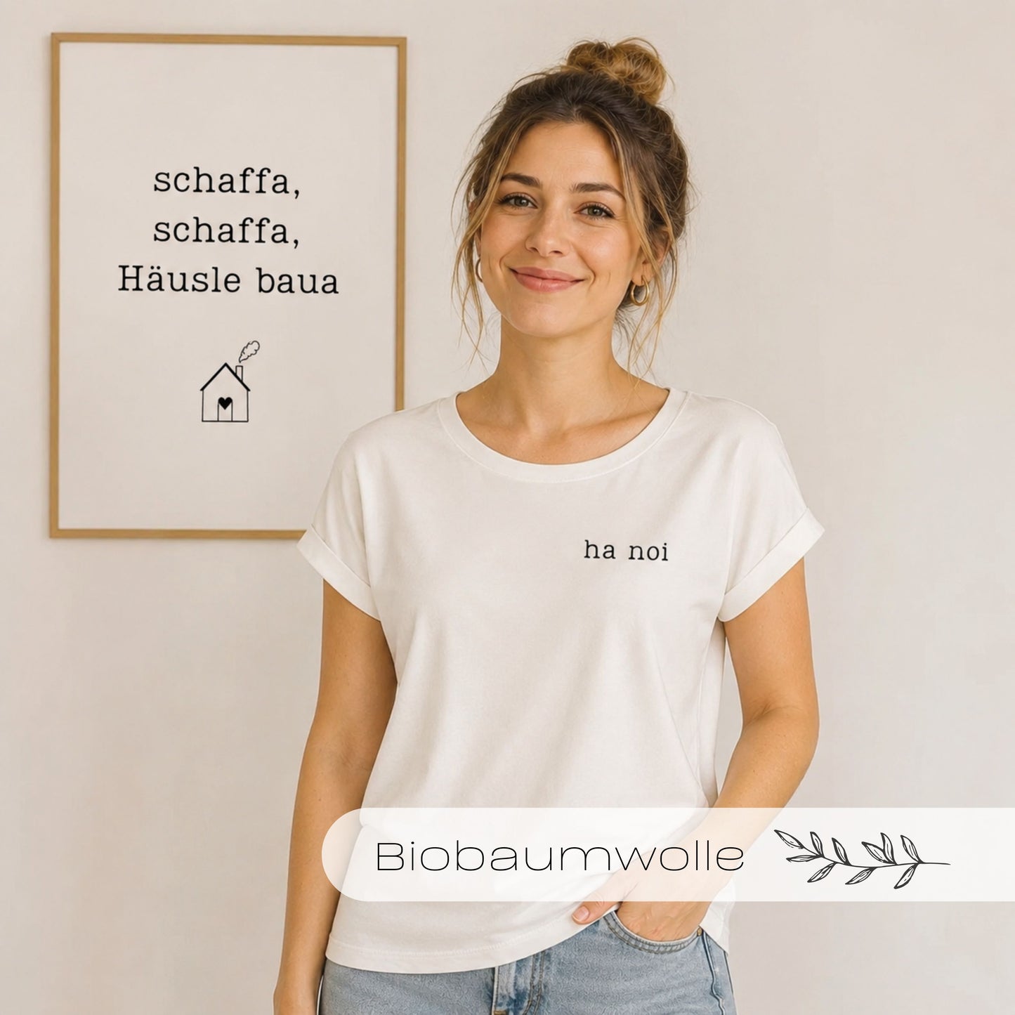 Sommerliches Statement Damen Shirt "ha noi"