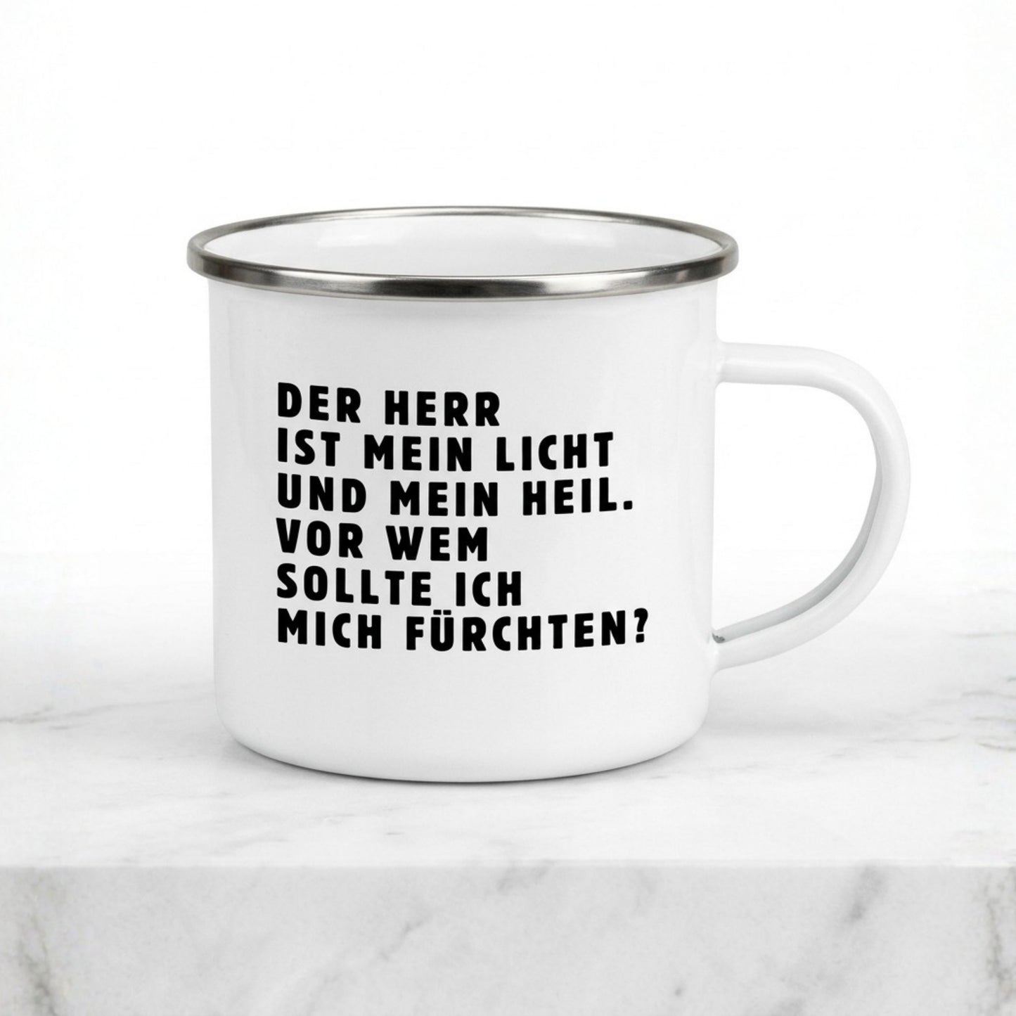 Emaille Becher: Psalm 27, Der Herr ist mein Licht