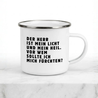 Emaille Becher: Psalm 27, Der Herr ist mein Licht