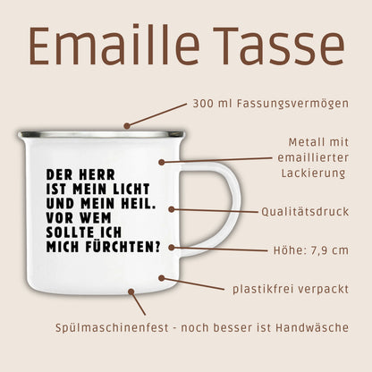 Emaille Becher: Psalm 27, Der Herr ist mein Licht