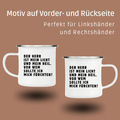 Emaille Becher: Psalm 27, Der Herr ist mein Licht