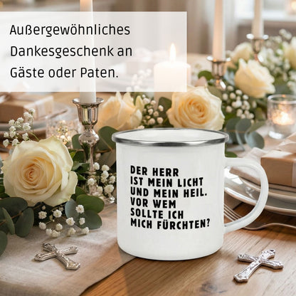 Emaille Becher: Psalm 27, Der Herr ist mein Licht