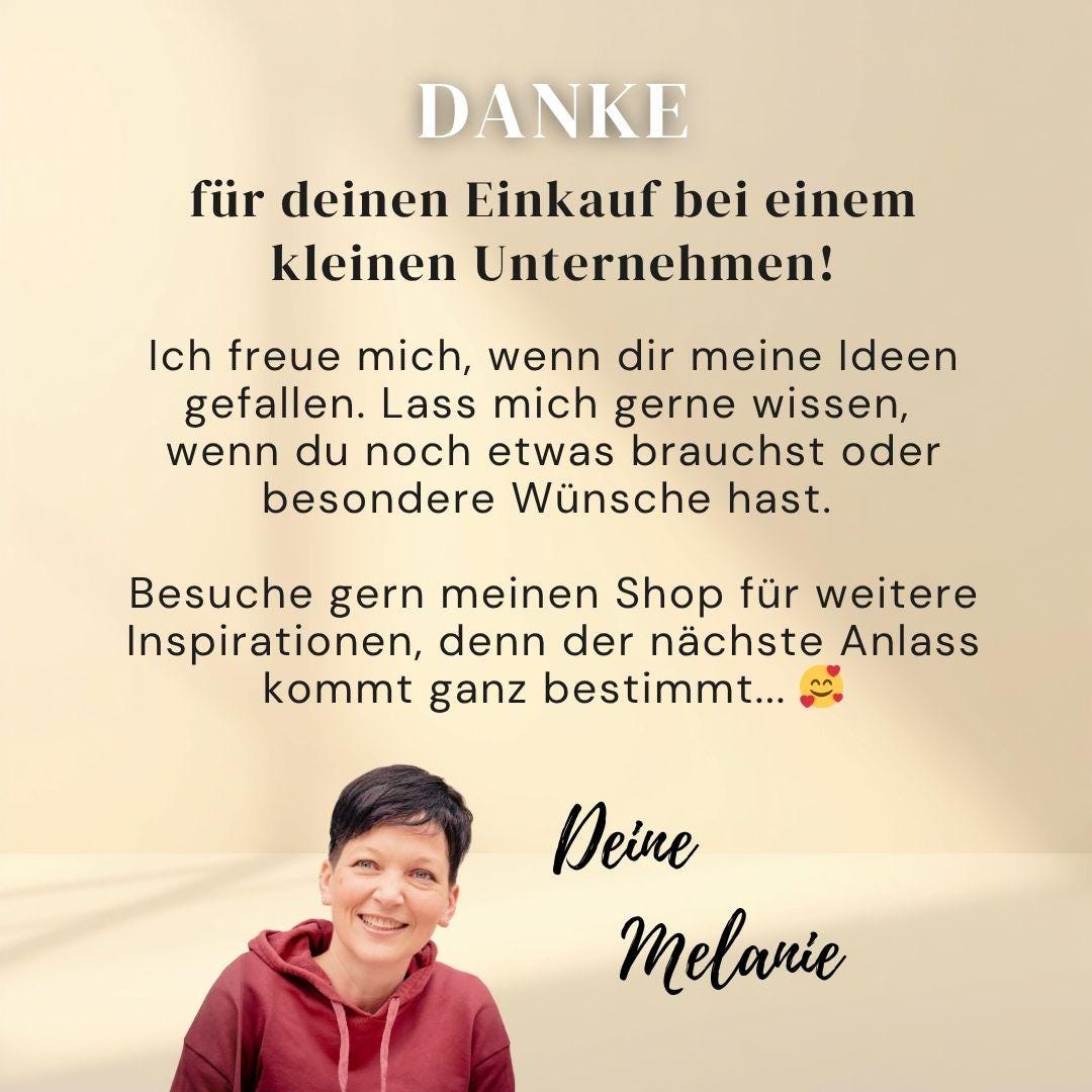 Ein Bild von der Shopinhaberin Melanie und ein Text, in dem sie sich dafür bedankt, dass du hier bist. 