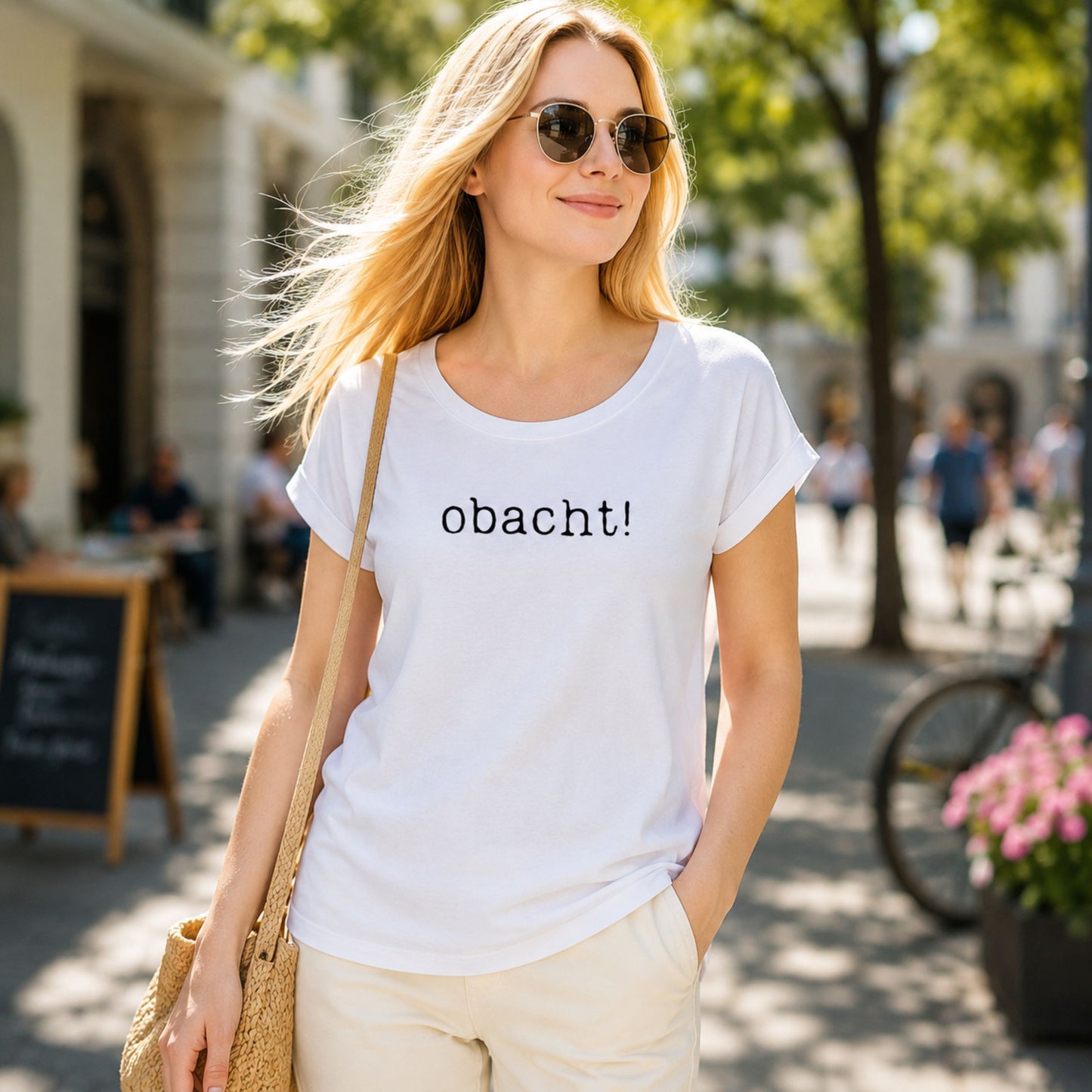 Shirt mit klarer Ansage: "obacht!"
