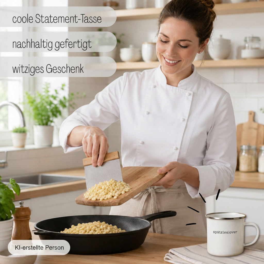 Spätzleslover Emaille Tasse für echte Fans. Eine kompromisslose Ansage für echte Schwaben oder gut… – Ansicht 5