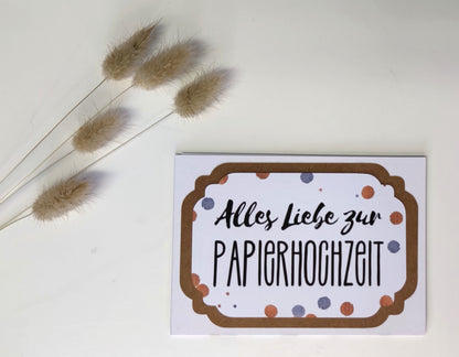 3-fach Karte zum 1. Hochzeitstag mit Umschlag | Alles Liebe zum 1. Hochzeitstag | Persönliche handmade… – Ansicht 8