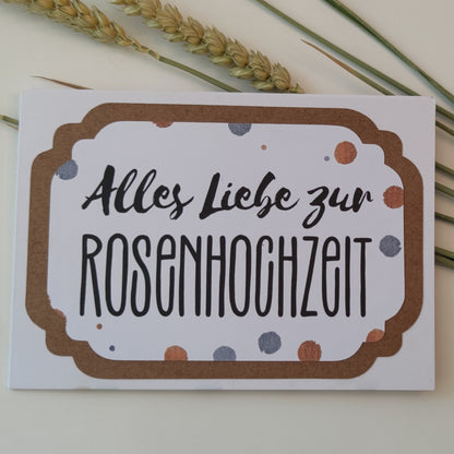 3-fach Karte zum 10. Hochzeitstag mit Umschlag | Karte Rosenhochzeit | Alles Liebe zum 10. Hochzeitstag |… – Ansicht 6