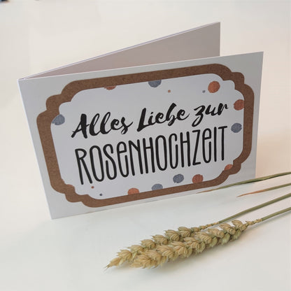 3-fach Karte zum 10. Hochzeitstag mit Umschlag | Karte Rosenhochzeit | Alles Liebe zum 10. Hochzeitstag | Glückwunsch zum 10…