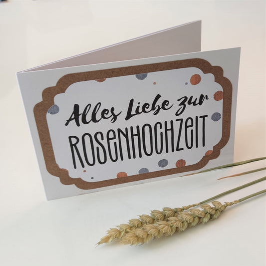 3-fach Karte zum 10. Hochzeitstag mit Umschlag | Karte Rosenhochzeit | Alles Liebe zum 10. Hochzeitstag | Glückwunsch zum 10…