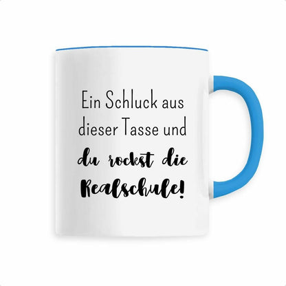 Tasse "Ein Schluck aus dieser Tasse und du rockst die Realschule!" | Geschenk zum Schulwechsel | Geschenk… – Ansicht 3