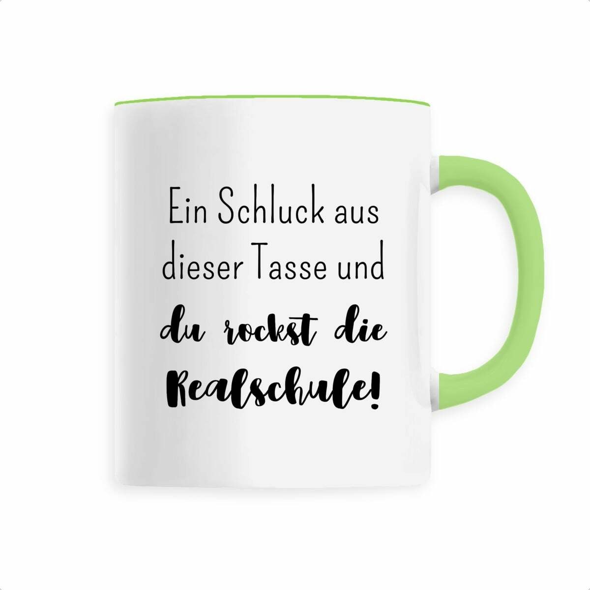Tasse "Ein Schluck aus dieser Tasse und du rockst die Realschule!" | Geschenk zum Schulwechsel | Geschenk… – Ansicht 2