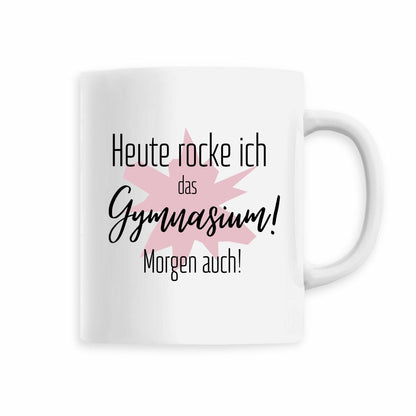 Motivation fürs Gymnasium | Lustige rosa Tasse | Heute rocke ich das Gymnasium! Morgen auch! | Geschenk… – Ansicht 6