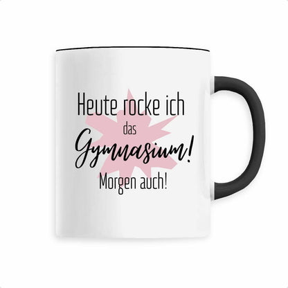 Motivation fürs Gymnasium | Lustige rosa Tasse | Heute rocke ich das Gymnasium! Morgen auch! | Geschenk… – Ansicht 5