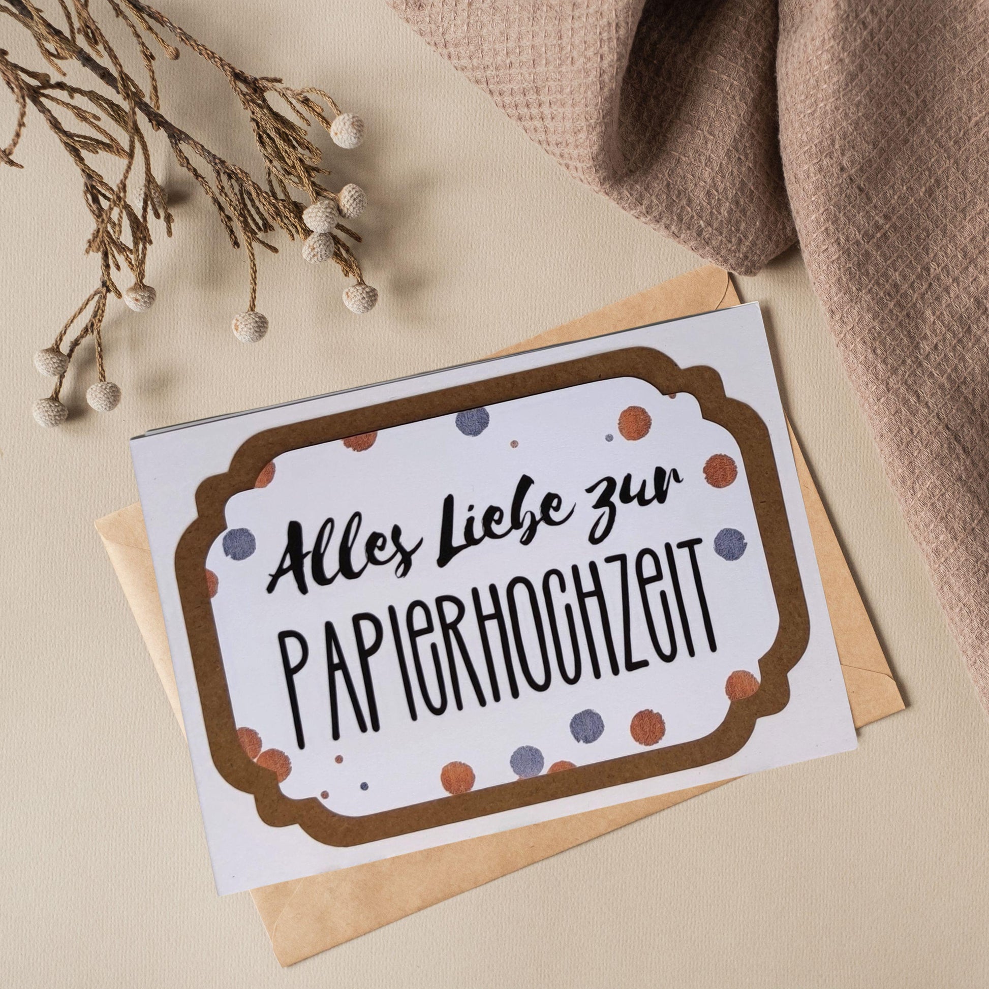 3-fach Karte zum 1. Hochzeitstag mit Umschlag | Alles Liebe zum 1. Hochzeitstag | Persönliche handmade Karte zum 1…
