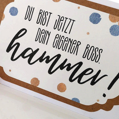 3-fach Glückwunschkarte "Eigener Boss" zur Firmengründung | Karte zur Geschäftseröffnung | Karte zur… – Ansicht 2