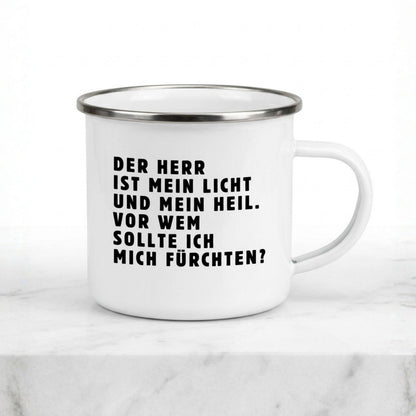 Emaille Becher als Geschenk zur Konfirmation: Psalm 27, Der Herr ist mein Licht, Kommunionsgeschenk, das… – Ansicht 6