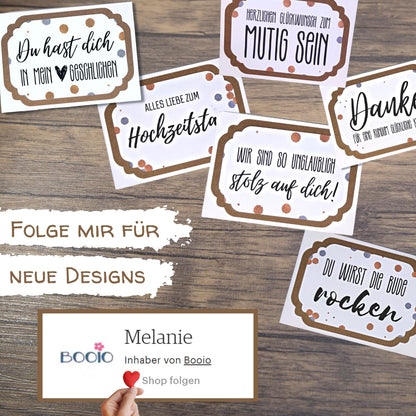3-fach Karte zum 3. Hochzeitstag: Karte zur Lederhochzeit mit Umschlag | Persönliche handmade Karte zum… – Ansicht 10