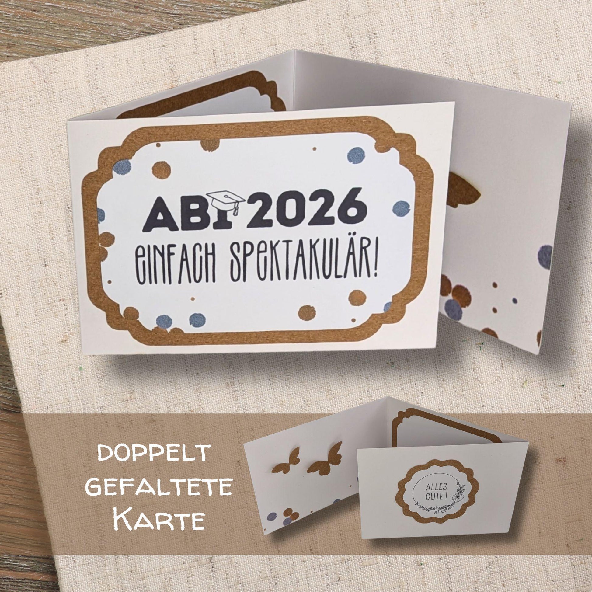 3-fach-Karte "Abi 2026" mit Umschlag | Glückwunschkarte zum bestandenen Abitur – Ansicht 2