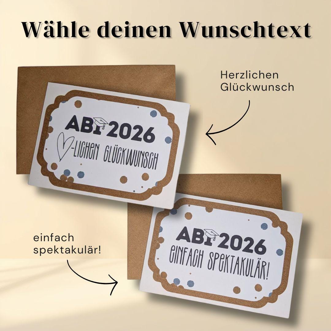 3-fach-Karte "Abi 2026" mit Umschlag | Glückwunschkarte zum bestandenen Abitur – Ansicht 3