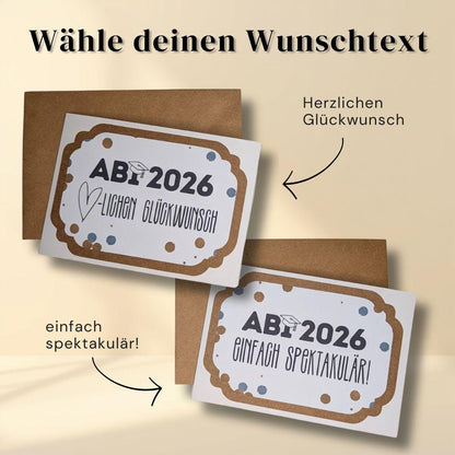 3-fach-Karte "Abi 2026" mit Umschlag | Glückwunschkarte zum bestandenen Abitur – Ansicht 3