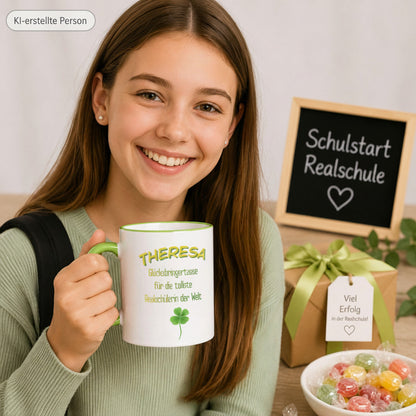 Personalisierte Tasse als Geschenk zum Start von Gymnasium, Realschule, Gesamtschule, Grundschule… 