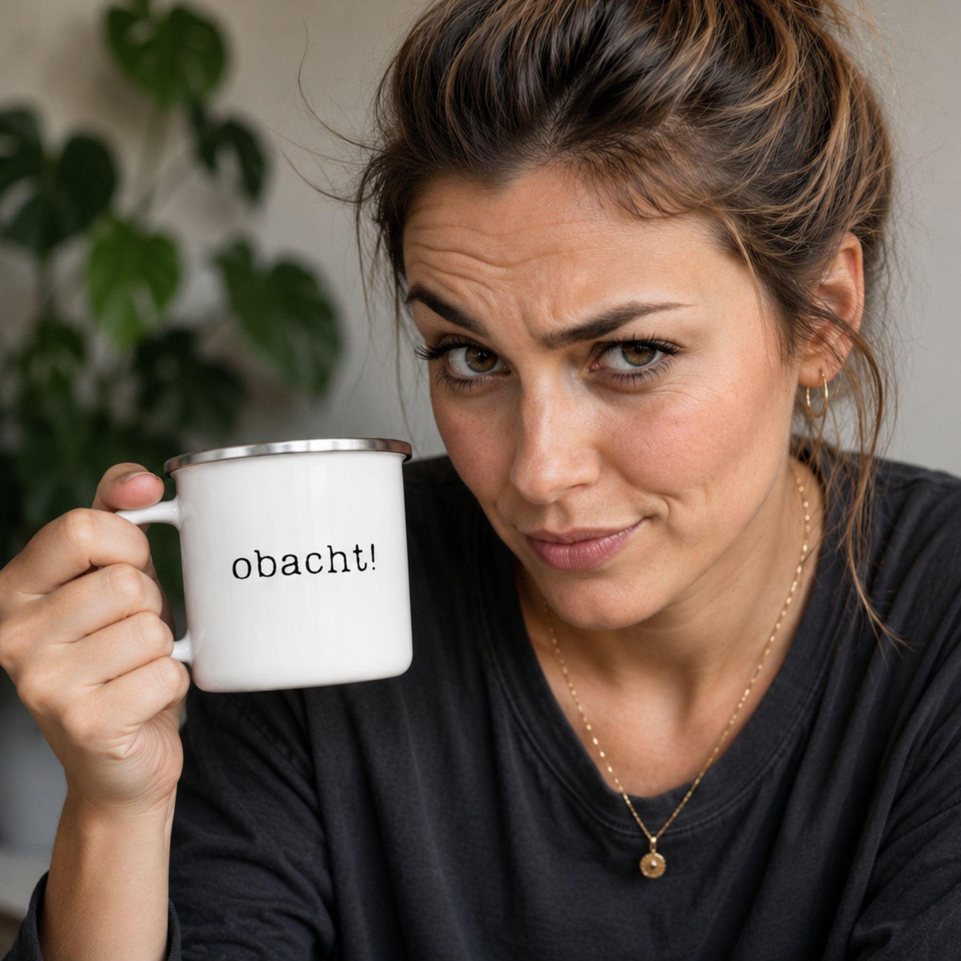 Die ultimative Schwabentasse fürs Büro: „Obacht!“, minimalistisch, aber nicht zu übersehen. Lustiges… – Ansicht 6