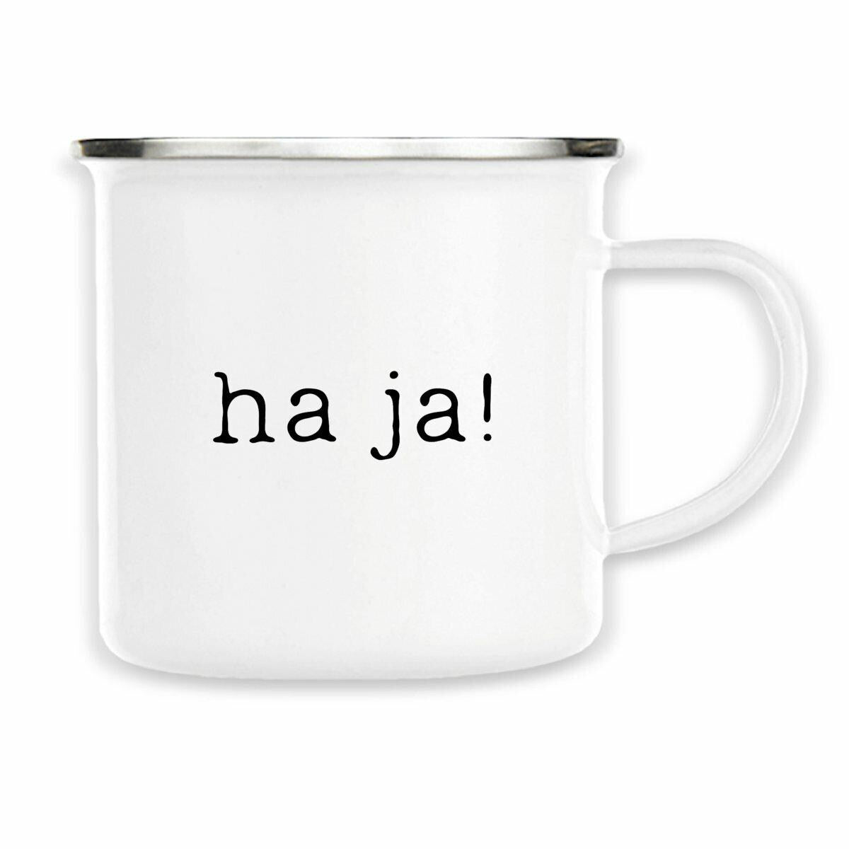 Minimalistisch entspannte schwäbische Statement Tasse „Ha ja!“ – Ansicht 8
