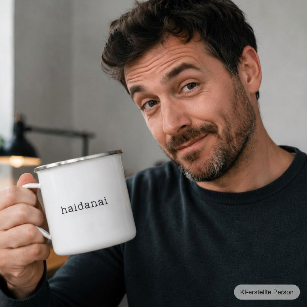 Das emotionalste schwäbische Wort auf einer Emaille Tasse „Haidanai!“, herrlich ausdrucksstark für expressive Schwäbinnen und…