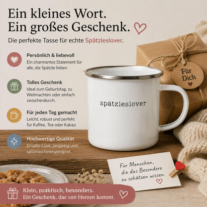 Spätzleslover Emaille Tasse für echte Fans. Eine kompromisslose Ansage für echte Schwaben oder gut… – Ansicht 2