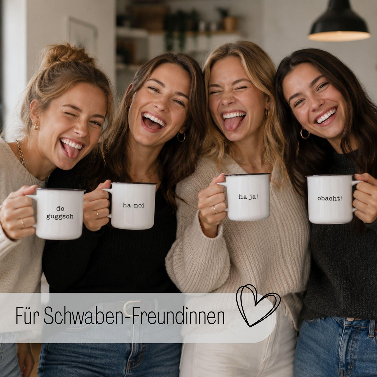 Minimalistisch entspannte schwäbische Statement Tasse „Ha ja!“ – Ansicht 5