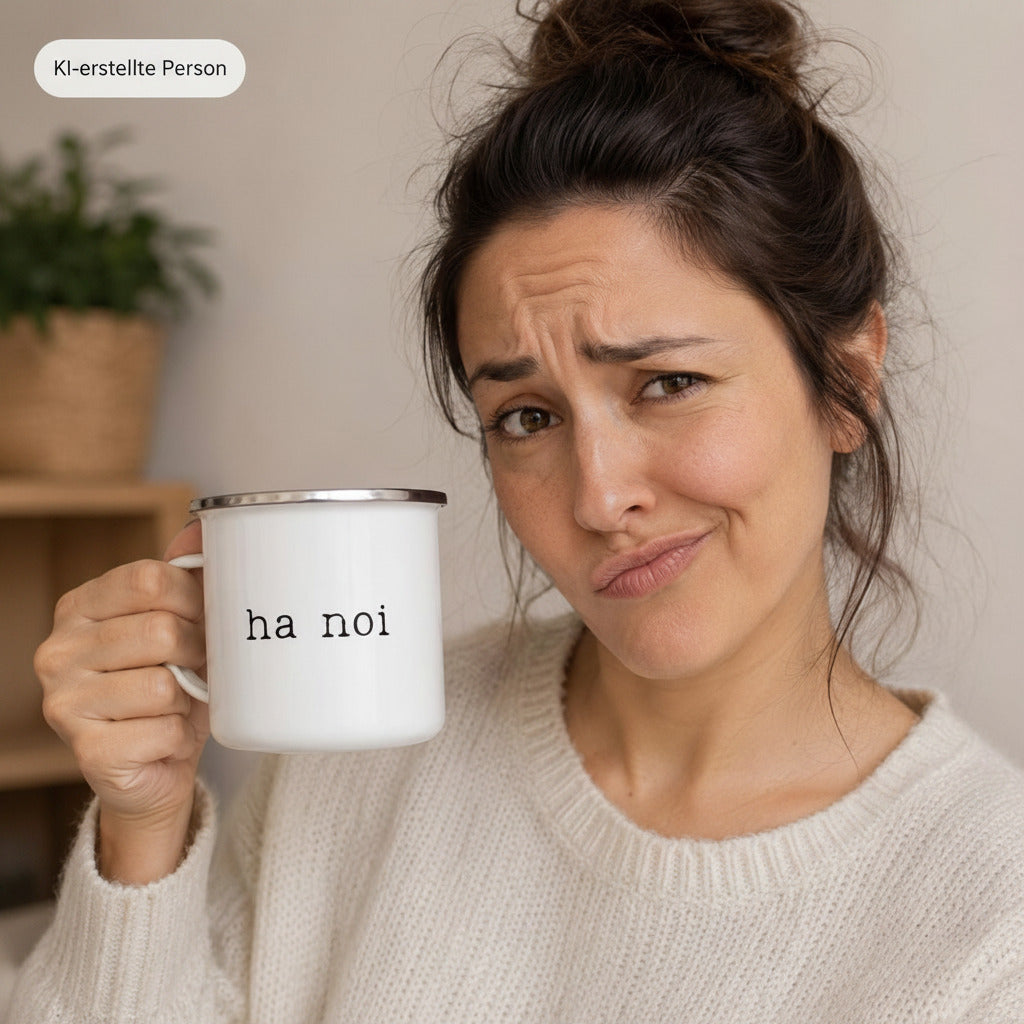 Schwäbische Statement Tasse „Ha noi!“ Minimalistisch und ausdrucksstark. Echt schwäbisch eben!