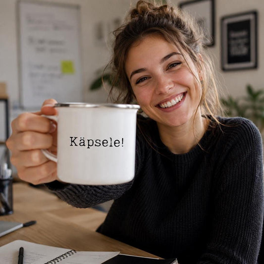 Die ultimative Schwabentasse fürs Schlauköpfe: „Käpsele!“, minimalistisch & charmant. Geschenk für ziemlich kluge Leute