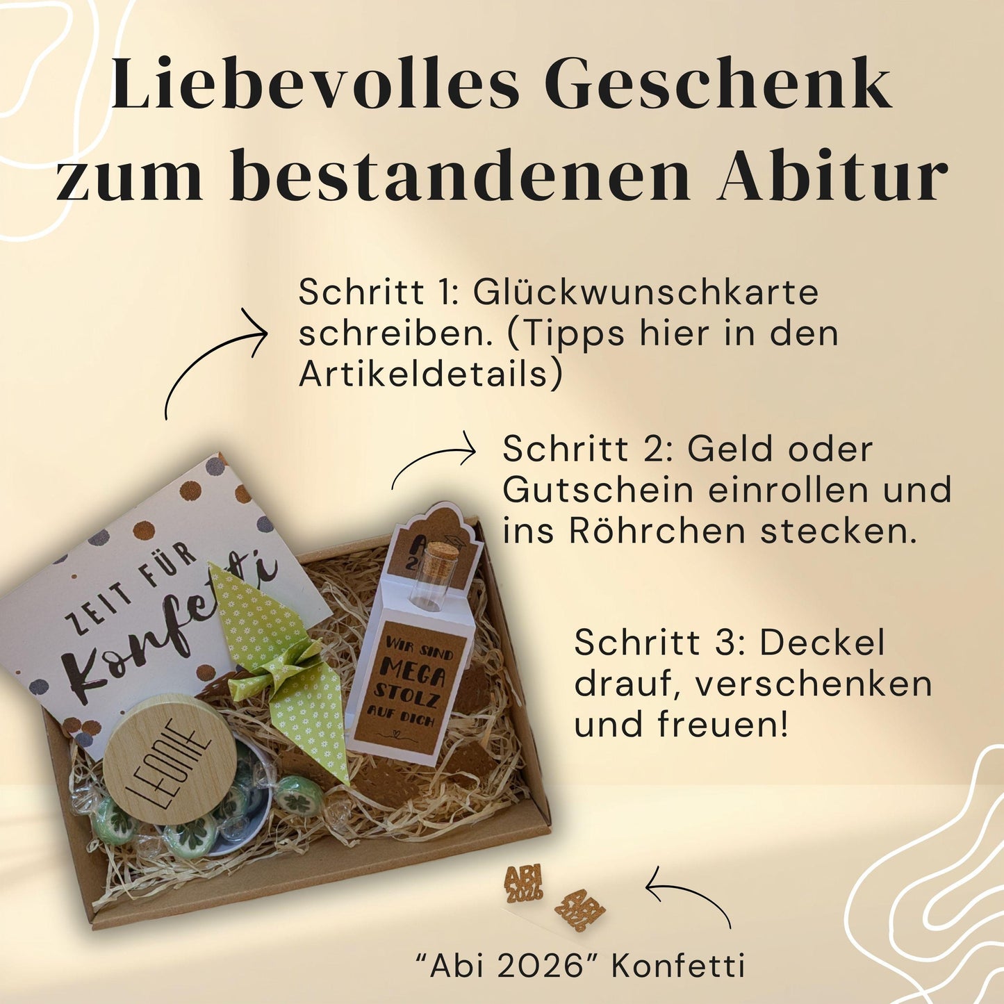 Personalisiertes Geschenk zum Abitur | Geschenkbox mit Geldgeschenk zum Abitur | Abi 2026… – Ansicht 2