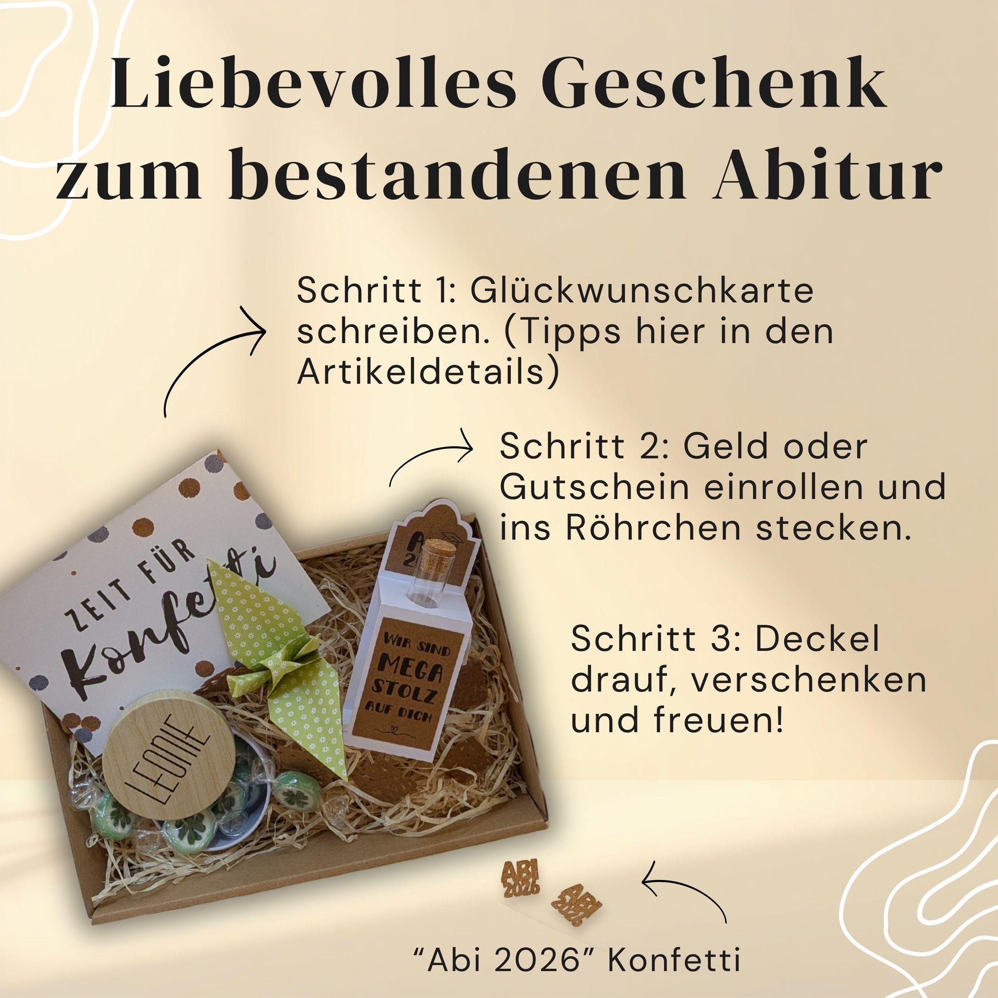 Personalisiertes Geschenk zum Abitur | Geschenkbox mit Geldgeschenk zum Abitur | Abi 2026… – Ansicht 2
