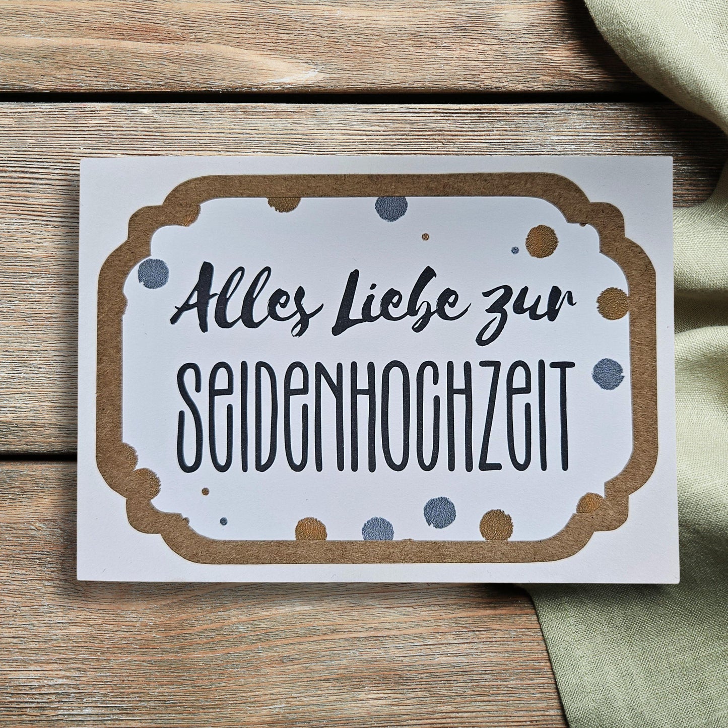 3-fach Karte zum 4. Hochzeitstag | Karte im Sonderformat zur Seidenhochzeit | Persönliches Geschenk zum… – Ansicht 3