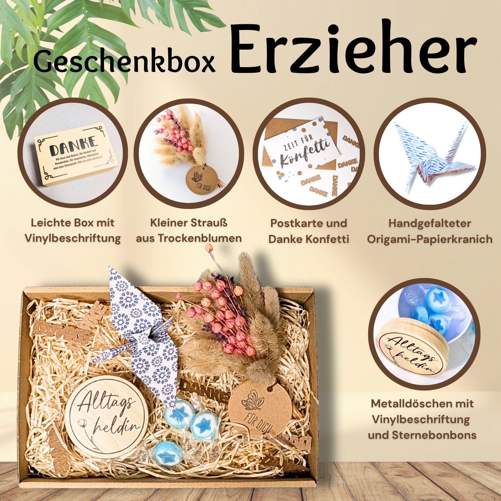 Abschiedsgeschenk für Erzieherin: Liebevoll gestaltete Geschenkbox als persönliches Dankeschön zum… – Ansicht 3