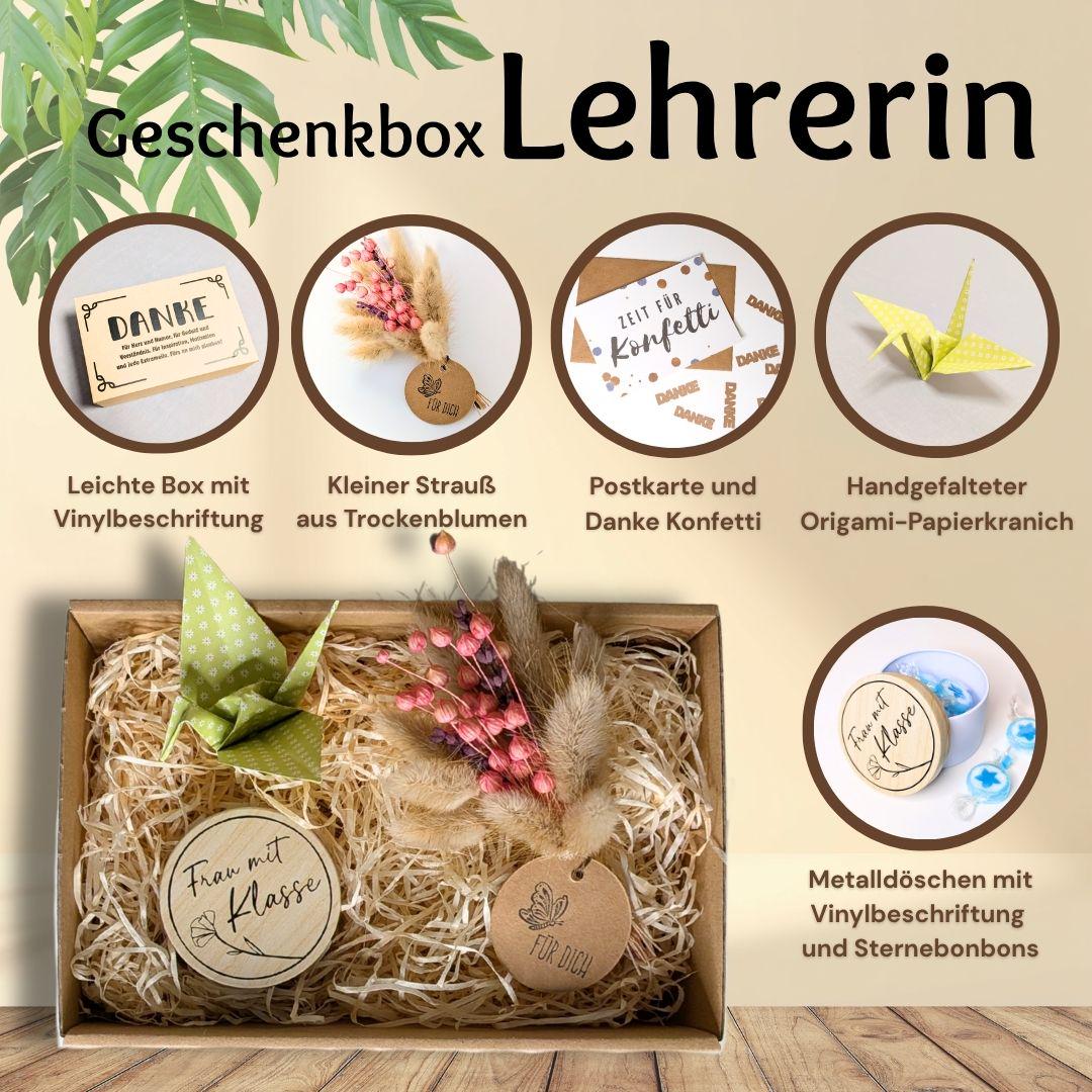 Abschiedsgeschenk für die Lehrerin: Liebevoll gestaltete Geschenkbox als persönliches Dankeschön zum… – Ansicht 2