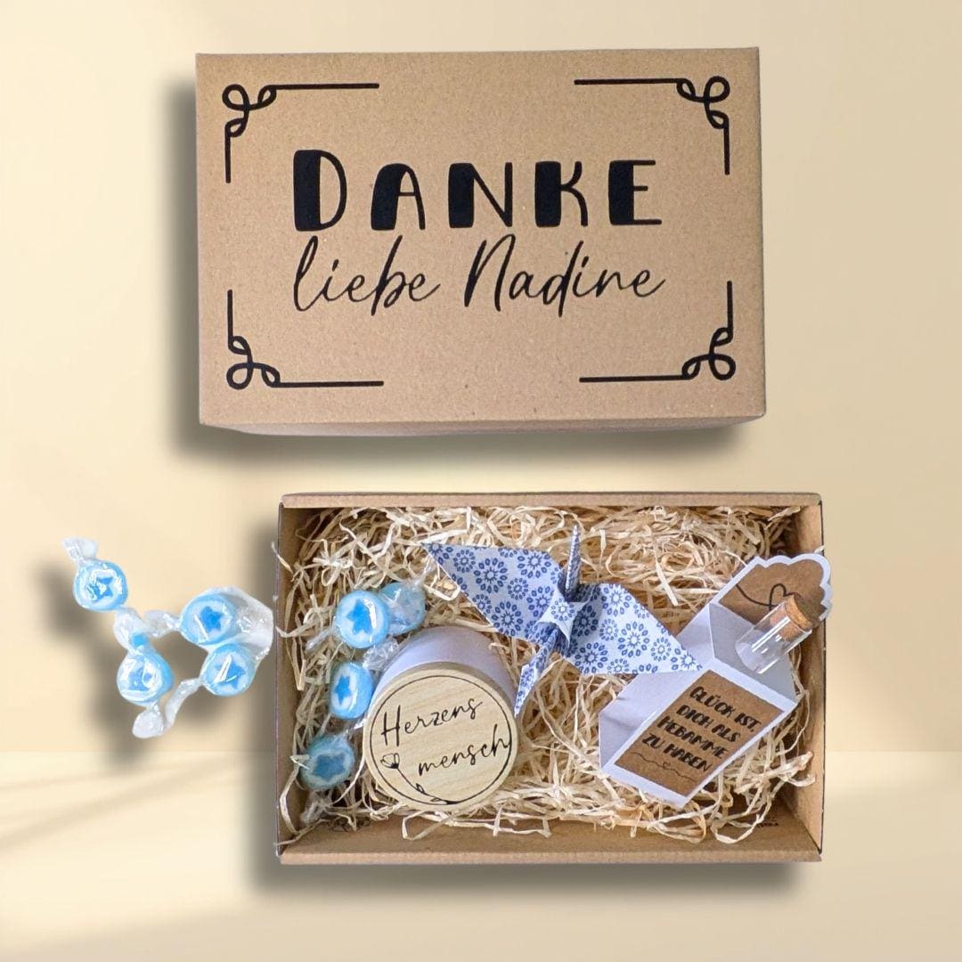 Personalisiertes Geschenk als Dankeschön für deine Hebamme | Geschenkbox mit Geldgeschenk für Hebamme |… – Ansicht 4