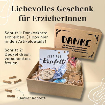 Abschiedsgeschenk für Erzieherin: Liebevoll gestaltete Geschenkbox als persönliches Dankeschön zum… – Ansicht 2