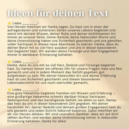 Handgemachte Dankeskarte für deine Hebamme | Bedanke dich bei deiner Hebamme mit einer persönlichen Karte… – Ansicht 7