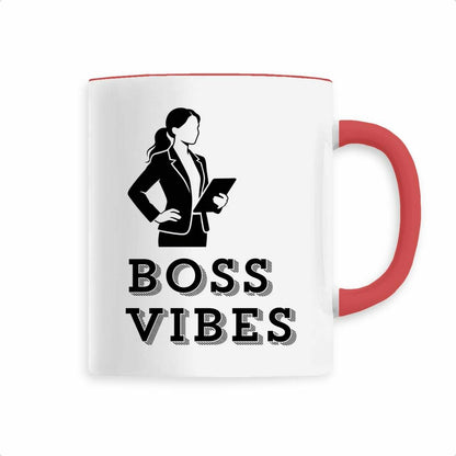 Tasse "Boss Vibes" als Geschenk für Gründerinnnen zur Start-up Gründung, zur Firmenüberna - vorderseite_2