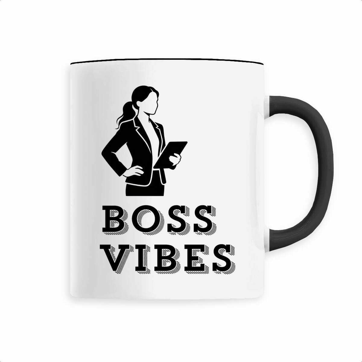 Tasse "Boss Vibes" als Geschenk für Gründerinnnen zur Start-up Gründung, zur Firmenüberna - vorderseite_4